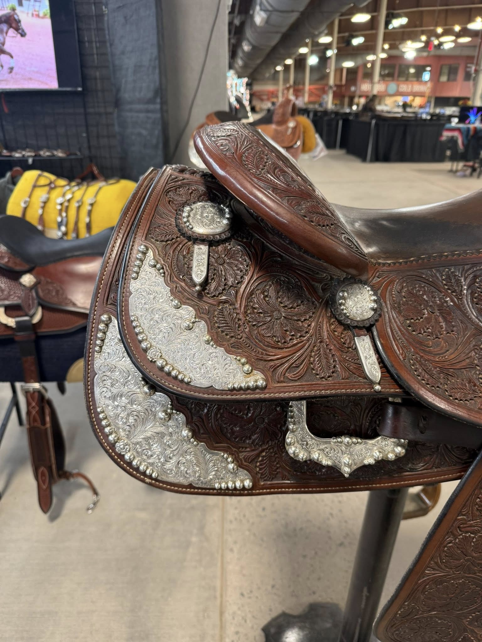 Bob Avila — skirt silver overlay with ball trim close-up